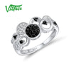 Silver Rings For Women 925 Sterling Silver Engagement Wedding Anniversary Black Spinel Party Fine Jewelry