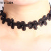 VIVILADY Cute Handmade Black White Lace Flower Chokers Necklace for Women Imitation Pearl Jewelry Bijoux Party Gifts