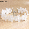 VIVILADY Cute Handmade Black White Lace Flower Chokers Necklace for Women Imitation Pearl Jewelry Bijoux Party Gifts
