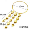 VIVILADY Hyperbole Geometric Statement Choker Necklace Women Gold Color Metal Chunky Tassel African Bridal Jewelry Party Gift