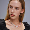 VIVILADY Minority Simple Style Soft Ceramic Material Splicing Imitation Pearl Female Necklace Beach Vocation Jewellry