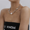 VIVILADY Trendy OL Alloy Round Bead Imitation Pearl Women Choker Necklaces For Female Birthday Party Jewelry Bijoux