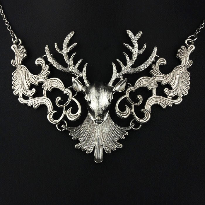VIVILADY Vintage Gold Color Metal Deer Pendants Necklaces Women Mother Day Chain Jewelry Bijoux Accessory Party Gifts