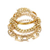 VKME 4pcs Punk Curb Cuban Chain Bracelets Set for Women Miami Boho Thick Gold Color Charm Bracelets Bangles  Jewelry