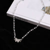 VKME Kpop Bead Beaded Necklace For Women Butterfly Crystal Pendant Charm Choker Necklaces Korean Jewelry Accessories