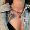 VKME Punk Gold Layered Chain Snake Pendant Choker Necklace For Women  Statement Chunky Chains Collar Necklaces Jewelry