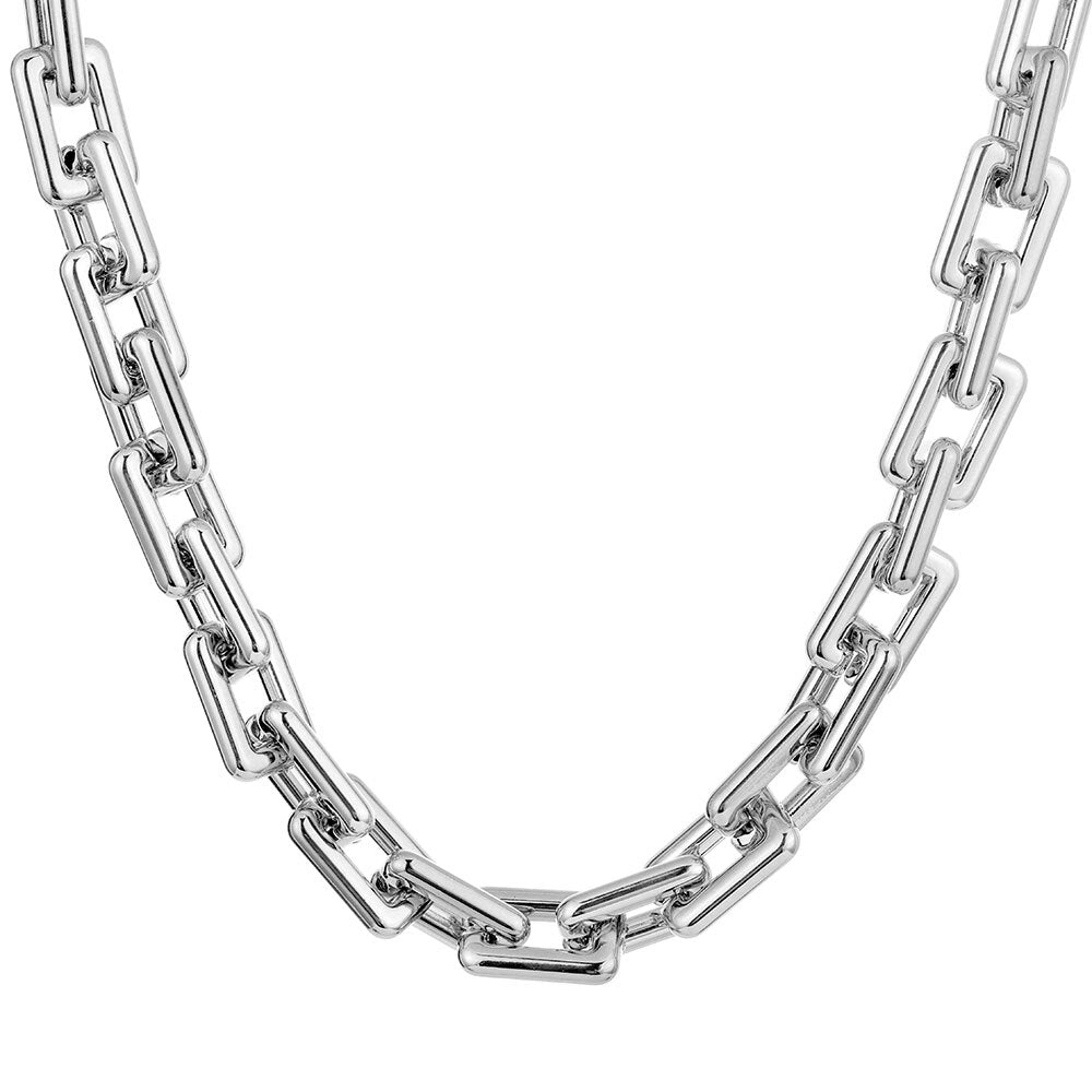 VKME Punk Large Chunky Chain Necklace Collar for Women Men Vintage Thick Gig Chain Choker U Shape Lock Necklaces Party Jewelry