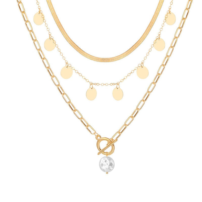 VKME Vintage Multilayer Butterfly Chain Necklace For Women Gun Pendant Choker Necklaces Statement Bohemian 2021 Jewelry