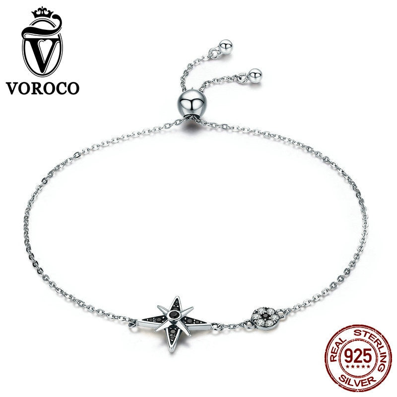 100% 925 Sterling Silver Bracelets Starlight Sparkling Glitter CZ Bracelet Chain For Woman Luxury Jewelry Gift BKB060