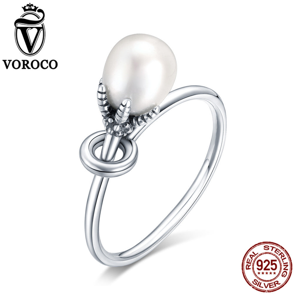 100% 925 Sterling Silver Natural Dragon Open Cuff Adjustable Rings for Women Wedding Fine Jewelry Bague VSR113