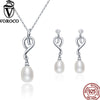2020 Authentic 925 Sterling Silver Natural Pearls Heart Elegant Jewelry Sets for Women Wedding Fine Jewelry