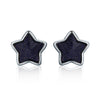 2020 pure 925 Sterling Silver Star Sky Aventurine Blue Goldstone Energy Lucky Stud Earrings For Women Fine Jewelry VSE057