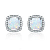 925 Silver Sterling Opal Earrings for Women Square Stud Silver Earrings 925 Women 2020 Wedding Engagement Party Jewellery
