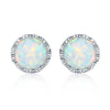 925 Silver Sterling Opal Earrings for Women Square Stud Silver Earrings 925 Women 2020 Wedding Engagement Party Jewellery