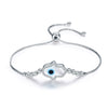 925 Sterling Silver Bracelet White Opel Fatima Hand Guardian Adjustable Bracelets Bangles For Women Wedding Fine Jewelry