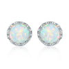 925 Sterling Silver Earrings for Women Square Opal Earrings Female Minimalist Silver 925 Jewelry 2020 Stud Earrings S925