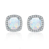 925 Sterling Silver Earrings for Women Square Opal Earrings Female Minimalist Silver 925 Jewelry 2020 Stud Earrings S925