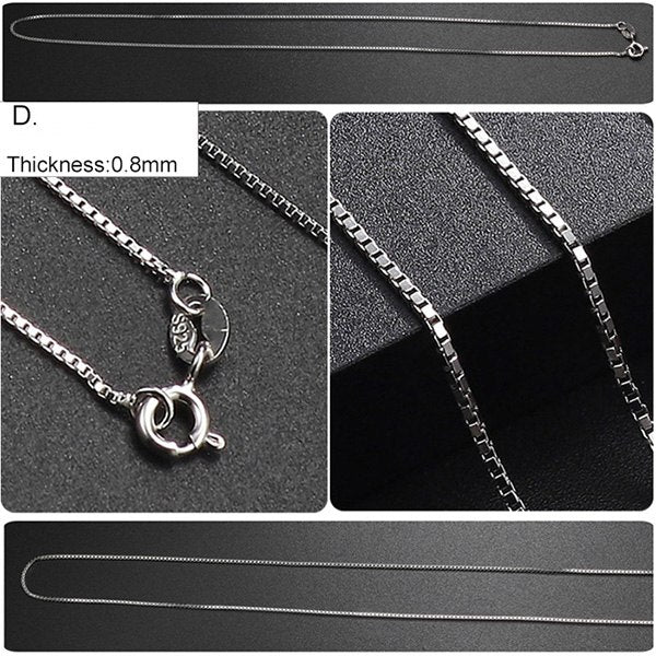 925 Sterling Silver Necklace for Women DIY Long Necklaces Pendants Chain Silver 925 Jewelry Minimalist S925 Fine Jewelry