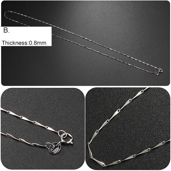 925 Sterling Silver Necklace for Women DIY Long Necklaces Pendants Chain Silver 925 Jewelry Minimalist S925 Fine Jewelry