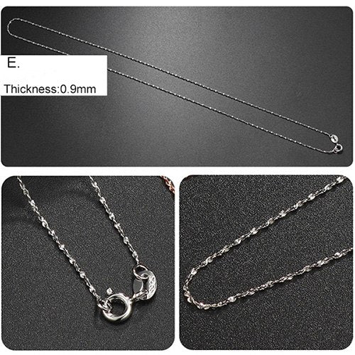 925 Sterling Silver Necklace for Women DIY Long Necklaces Pendants Chain Silver 925 Jewelry Minimalist S925 Fine Jewelry