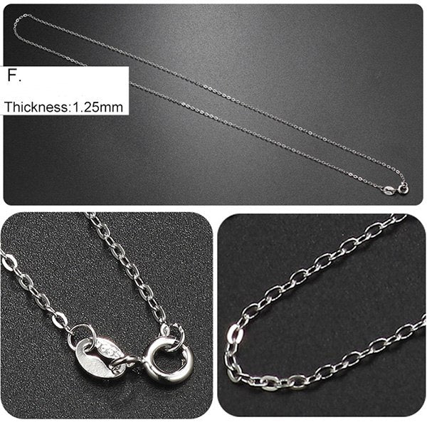 925 Sterling Silver Necklace for Women DIY Long Necklaces Pendants Chain Silver 925 Jewelry Minimalist S925 Fine Jewelry
