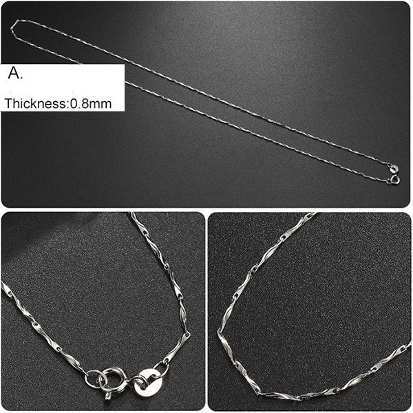 925 Sterling Silver Necklace for Women DIY Long Necklaces Pendants Chain Silver 925 Jewelry Minimalist S925 Fine Jewelry