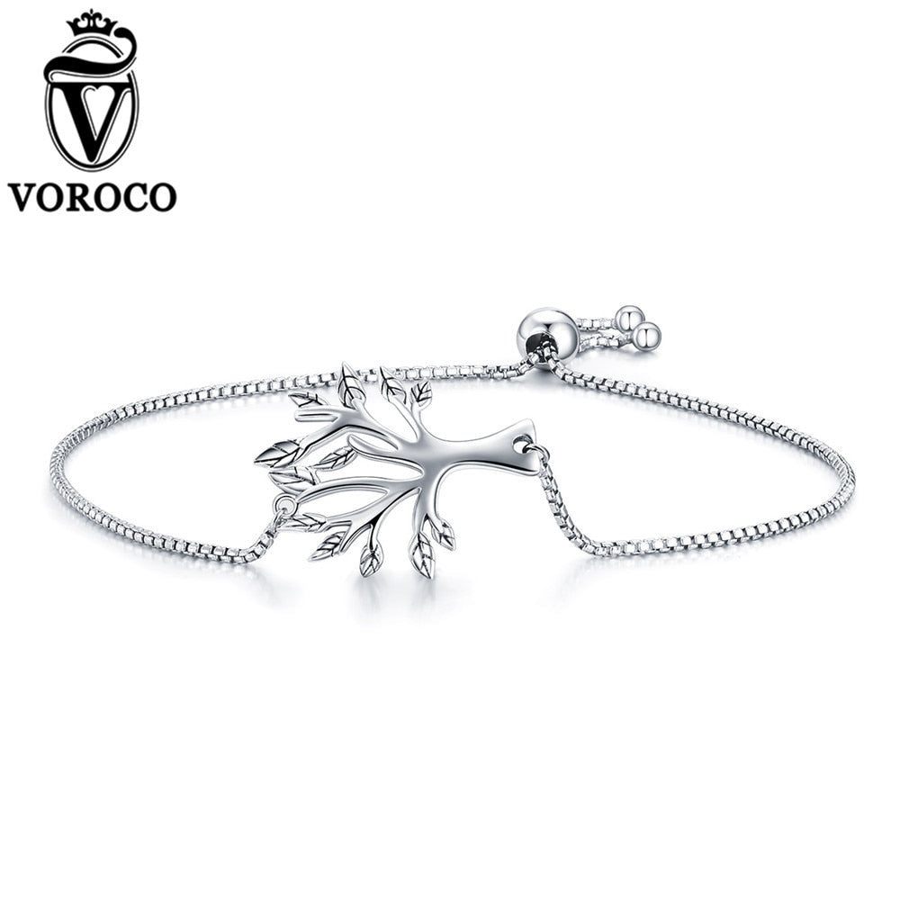 New Genuine 925 Sterling Silver Tree Of Life Chain Link Silver Bracelet For Women Wedding Gift Fine Silver Jewelry B010