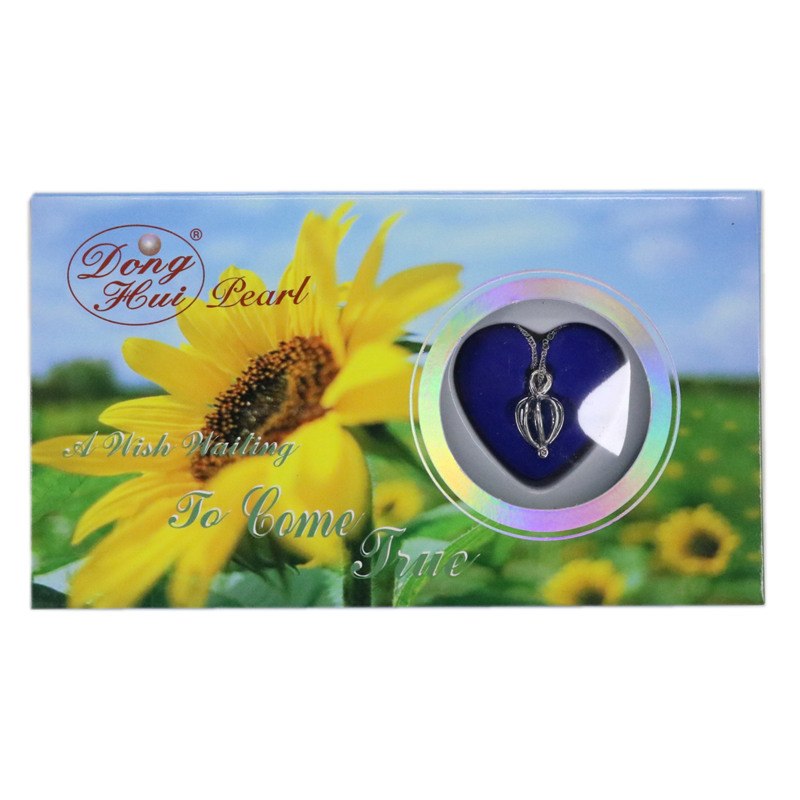 Valentine Gift Natural Wish Pearl Love Heart Cage Stainless Steel Necklace Oyster Drop Pendant Pearl Box Christmas 17 B3446