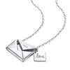 Valentine Love Letter Open Envelope 925 Sterling Silver Necklace For Women Lover Gift