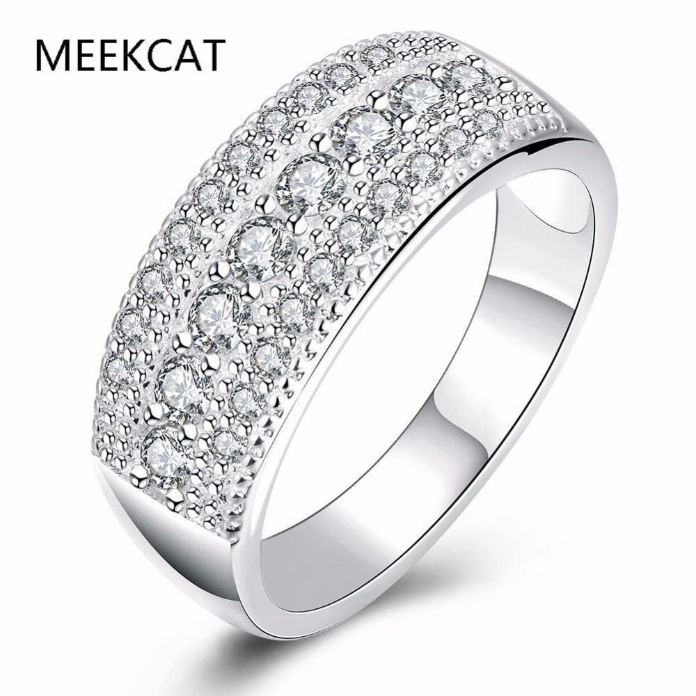 Valentine's D Gift Women Silver Plated&Stamped 925 Wedding Large Colored Ring white Zircon Set Ringen Jewelry( MR3171)