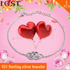 Valentine's bracelet metal women hand jewelry 925 sterling silver Twin hearts bracelet fitting charms pearl bracelet accessory