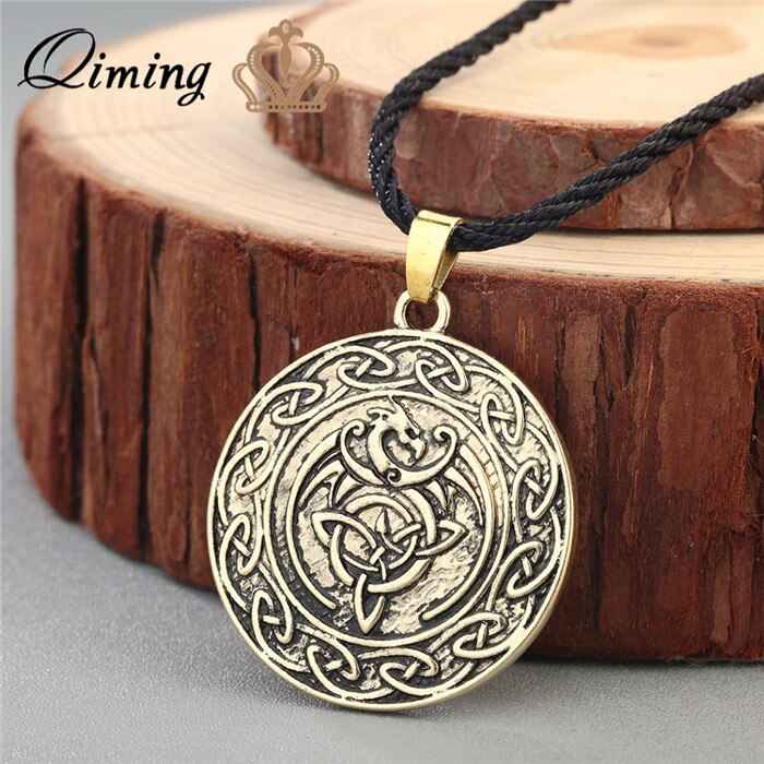 Valknut Viking Slavic Talisman Women's Necklace Knot Celtic Dragon Pendant Necklace Talisman Charm Vintage Men Jewelry