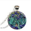 Van Gogh Irises Necklace Spring Flowers Garden Floral Fine Art Pendant Nature Glass dome pendant necklace HZ1