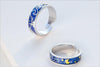 Van Gogh Starry Sky Ring Men's Women's Couple Rings Galaxy Moon Pattern Ring Accessories Party Jewelry Opening Adjustable