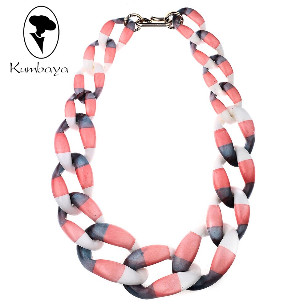 Variegated Exaggeration Acrylic Necklace Various Colors Necklaces Neck Short Chain Women Ethnic Jewelry Collares Chokers N15828