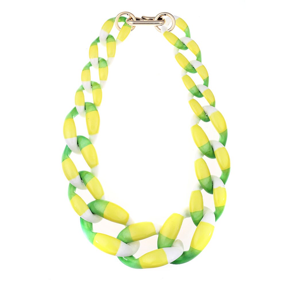 Variegated Exaggeration Acrylic Necklace Various Colors Necklaces Neck Short Chain Women Ethnic Jewelry Collares Chokers N15828