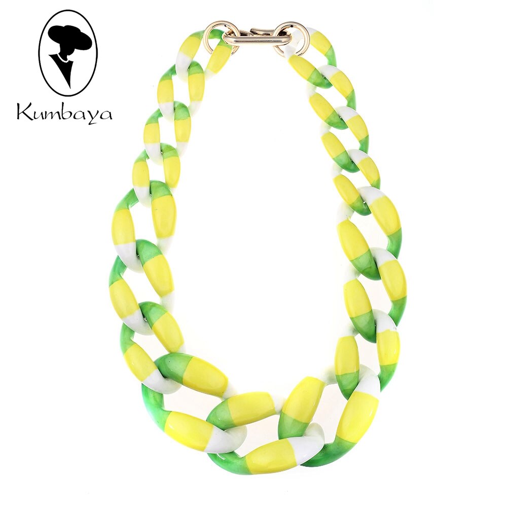 Variegated Exaggeration Acrylic Necklace Various Colors Necklaces Neck Short Chain Women Ethnic Jewelry Collares Chokers N15828
