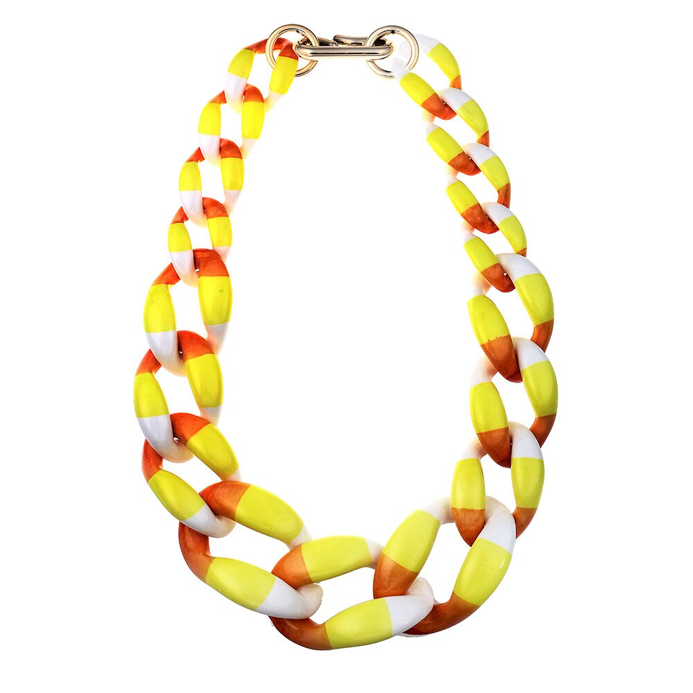 Variegated Exaggeration Acrylic Necklace Various Colors Necklaces Neck Short Chain Women Ethnic Jewelry Collares Chokers N15828