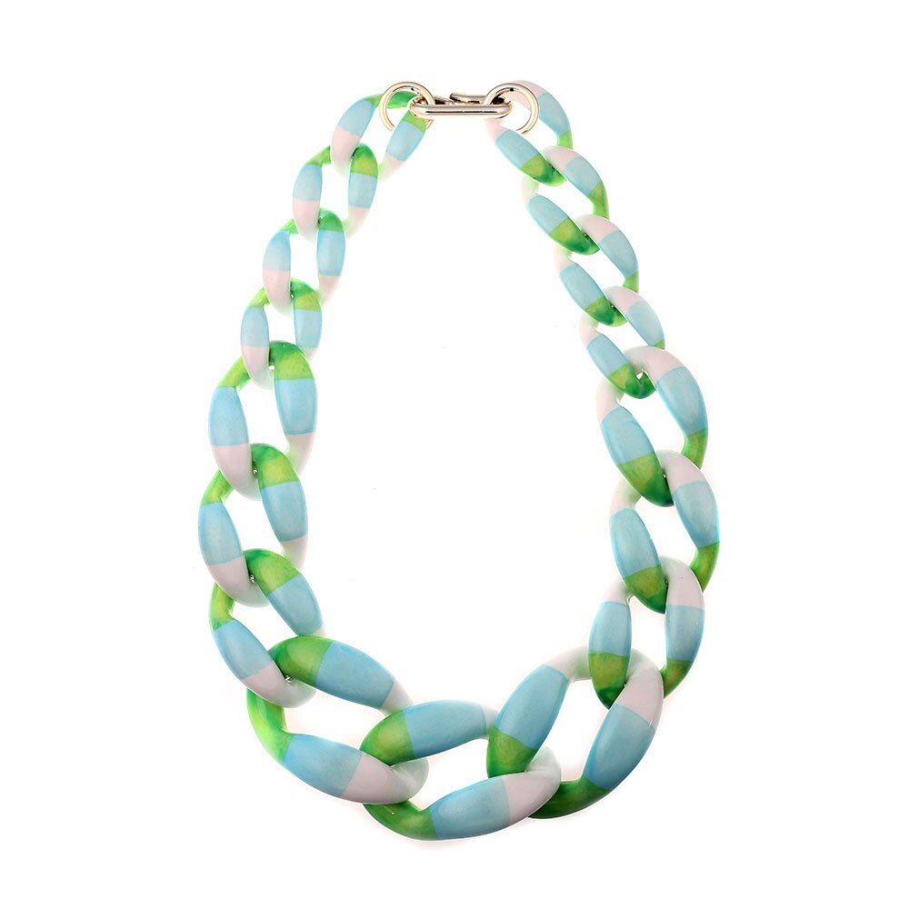 Variegated Exaggeration Acrylic Necklace Various Colors Necklaces Neck Short Chain Women Ethnic Jewelry Collares Chokers N15828