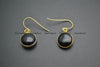 Various Natural Semi Precious Stone Flat Round Beads Hook Earrings Fashion Woman Jewelrys