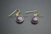 Various Natural Semi Precious Stone Flat Round Beads Hook Earrings Fashion Woman Jewelrys
