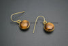 Various Natural Semi Precious Stone Flat Round Beads Hook Earrings Fashion Woman Jewelrys