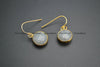 Various Natural Semi Precious Stone Flat Round Beads Hook Earrings Fashion Woman Jewelrys