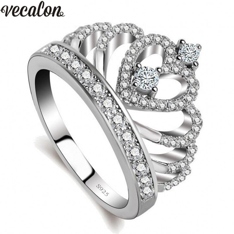 2020 Lovers Crown ring AAAAA Zircon Cz 925 Sterling Silver Filled Engagement wedding Band ring for women men