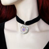 Velvet Choker Moon Choker Purple Raw Stone Big Pendant Crescent Necklace Witch Gothic Punk Jewelry Gorgeous statement Women Gift
