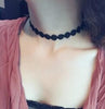 Velvet Ribbon Necklace Punk Lolita Lace Collar Neckband Sun Flower Necklace Female Short Paragraph Clavicle Choker Flower Anubis