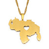 Venezuela Old Maps Gold Color Pendant Necklace for Women Girls Jewelry
