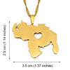 Venezuela Old Maps Gold Color Pendant Necklace for Women Girls Jewelry