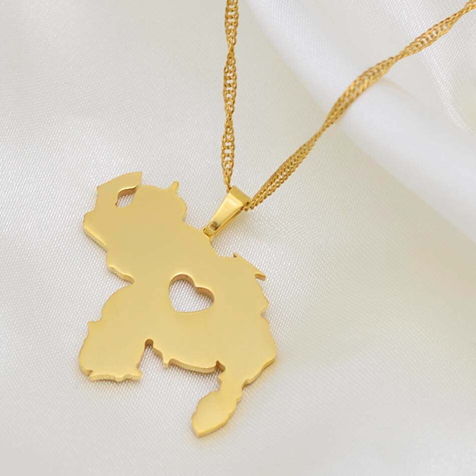 Venezuela Old Maps Gold Color Pendant Necklace for Women Girls Jewelry