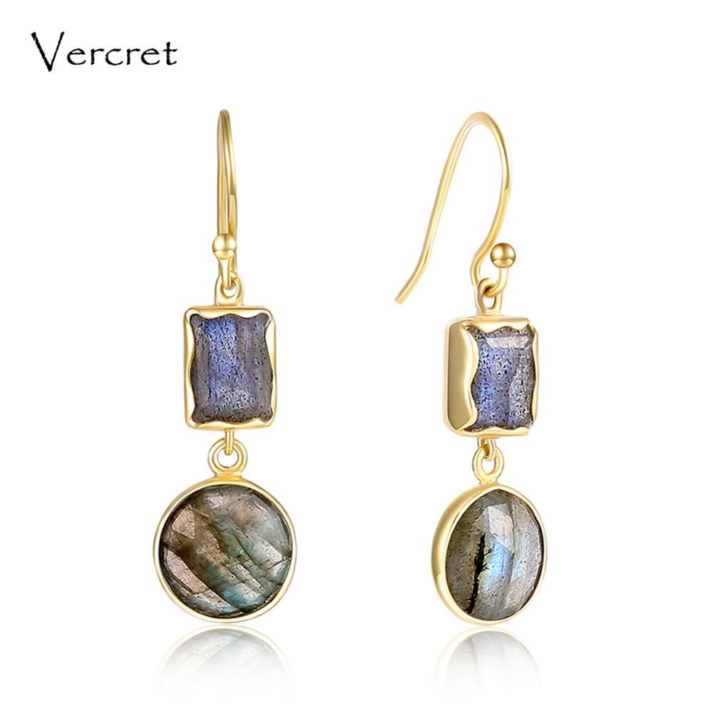 18k gold 925 sterling silver drop earring labradorite dangle long earrings jewelry gift for women sp
